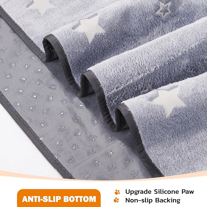 LOOBANI Washable Pee Pads for Dogs, Fast Absorption Reusable Puppy Pads, Waterproof Whelping Pads, Non Slip Training Pads Pet Playpen Mat for Floor, Dog Crate, Grey 2 Pack 34 x 52 in