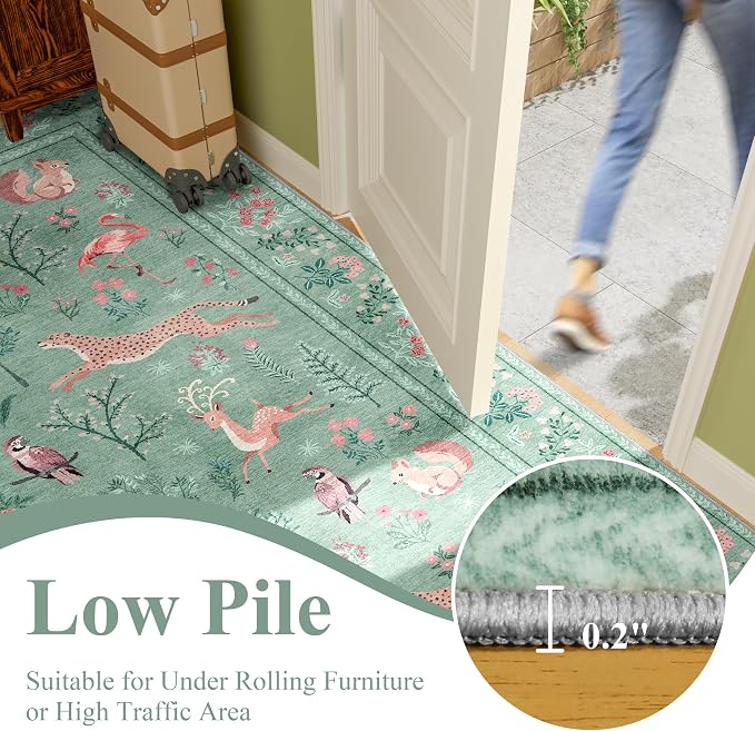 DUKINO 2x4 Rug for Hallway, Washable Kitchen Runner Rug