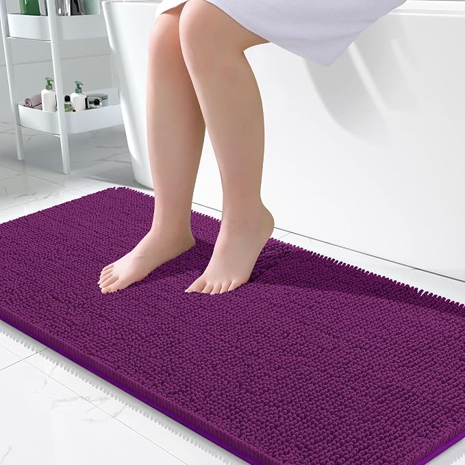 OLANLY Large Bathroom Rugs 50x30, Extra Soft Absorbent Chenille Bath Rugs