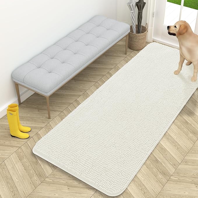 OLANLY Dog Door Mat for Muddy Paws 59x24, Absorbs Moisture and Dirt, Absorbent