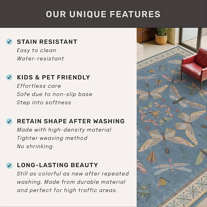 Dusty Blue Bathroom Rug 2x4
