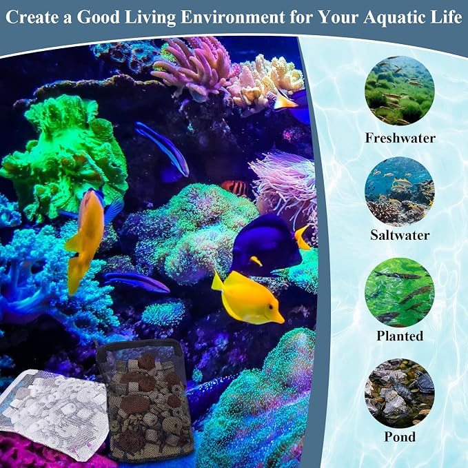 16 Pcs Aquarium Filter Media Bags Extra Fine, 7.8 x 5.9 Inch Filter Media Bag