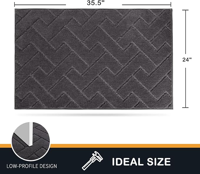 PURRUGS Dirt Trapping Door Mat 24" x 35.5", Non-Slip Machine Washable Entry Rug
