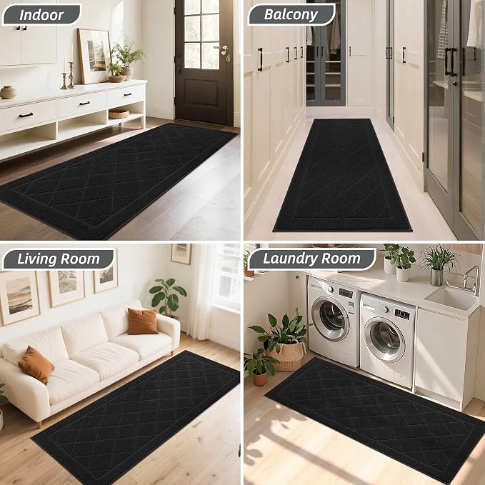 BEQHAUSE Dirt Trapper Door Mat 24" x 60", Doormat Non-Slip Entryway Rugs