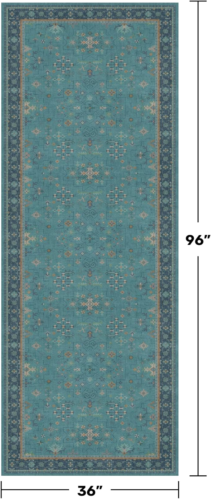 Washable 3x8 Throw Rug for Hallway