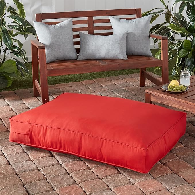 Charlie Rectangle Indoor/Outdoor Pillow Style Dog Bed, Salsa, Medium (30" x 42")