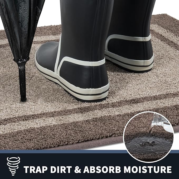 PURRUGS Dirt Trapping Door Mat 32" x 48", Non-Slip Machine Washable Entryway Rug