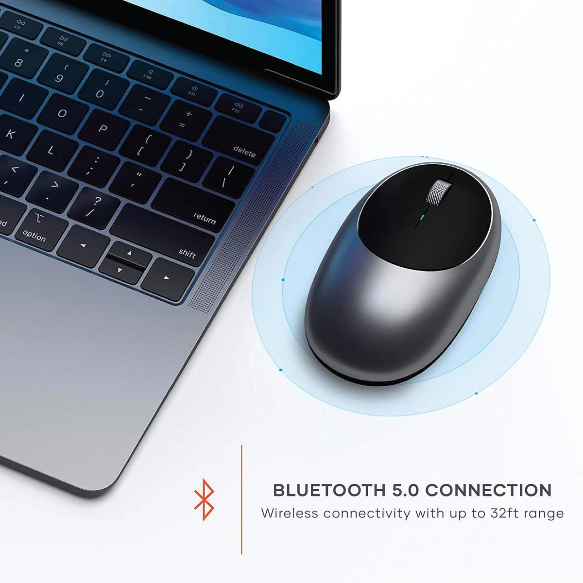 Satechi Slim X3 Bluetooth Backlit Keyboard & M1 Wireless Bluetooth Mouse for Mac and Windows, with Rechargeable Type-C Port - Space Gray