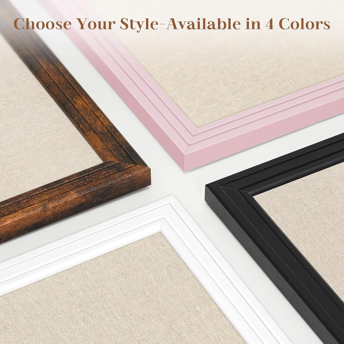 DOLLAR BOSS 36"x24" Linen Cork Board Decorative Bulletin Board, Brown