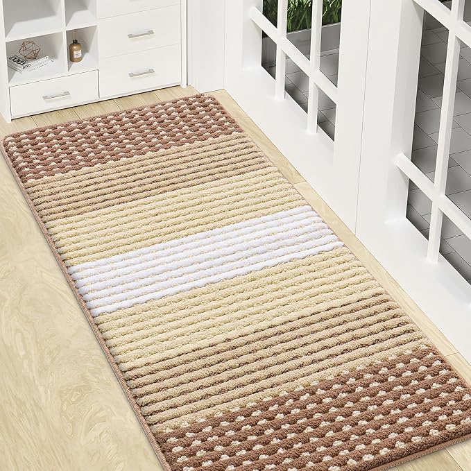Kitinjoy Indoor Outdoor Door Mat, 47x20 Non-Slip Absorbent Dirt Trapper