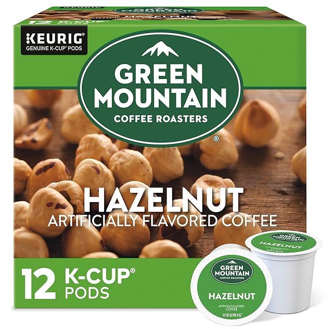 Green Mountain Coffee Roasters Hazelnut Keurig Single-Serve K-Cup pods, Light Roast Coffee, 12 Count