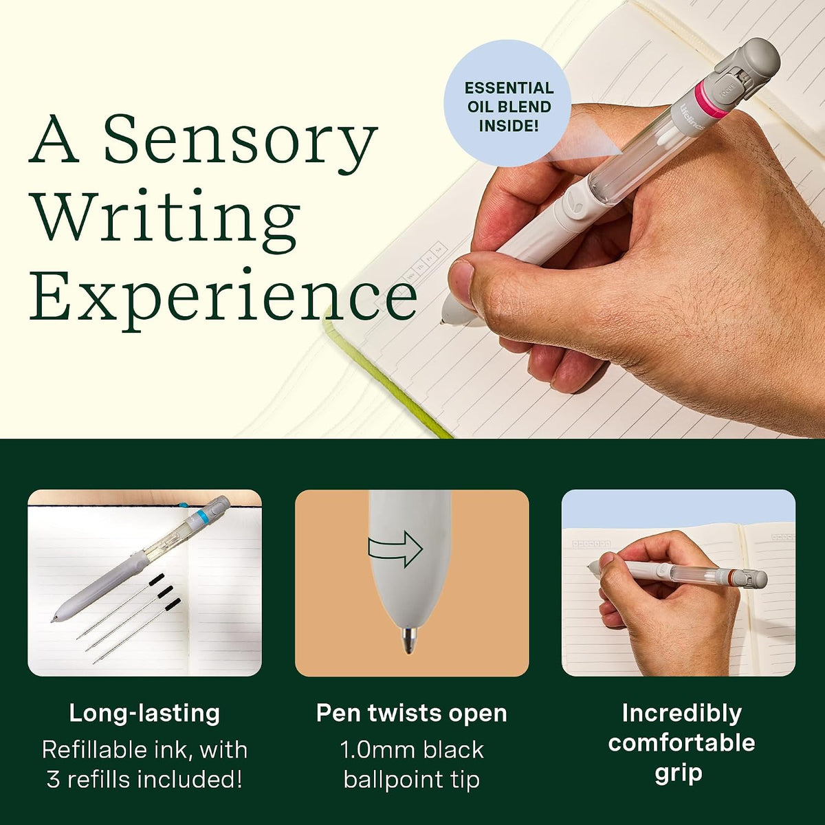 Lifelines Pen Diffuser Set, 3 Pack Candy Store, 1mm Black Ballpoint Pen