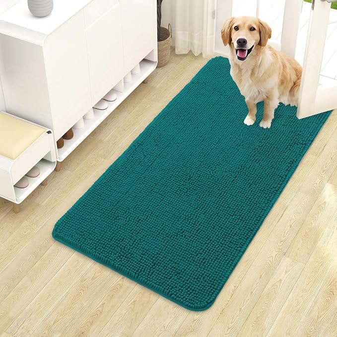 OLANLY Dog Door Mat for Muddy Paws 40x24, Absorbs Moisture and Dirt, Absorbent