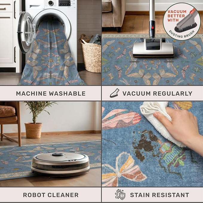 Hazo Haus Insect 3x5 Washable Stain Resistant Rugs