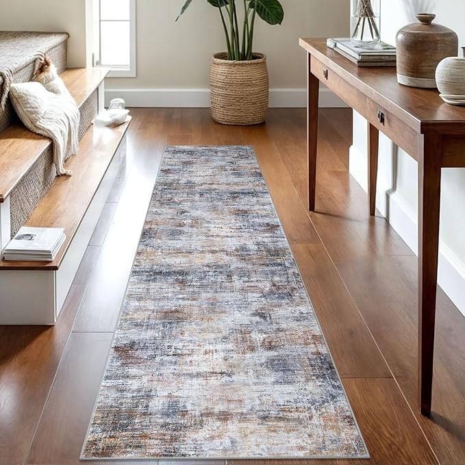 IOHOUZE Abstract Runner Rug 2x8 Ft Washable Runners