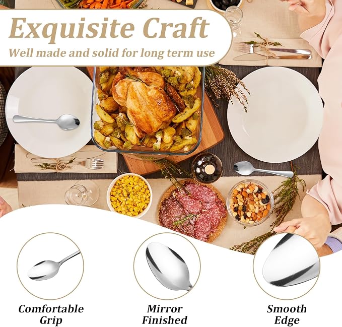 Windsor 96-Piece Set Stainless Steel Teaspoons, Tea Spoons | 5.9-Inch Food