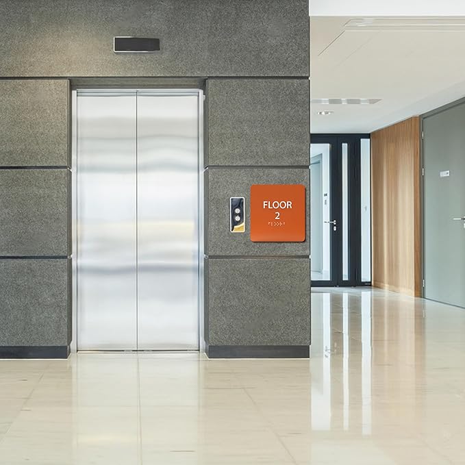 Light Green ADA Floor 2 Sign with Braille – Made from Durable Acrylic and Ready to Mount