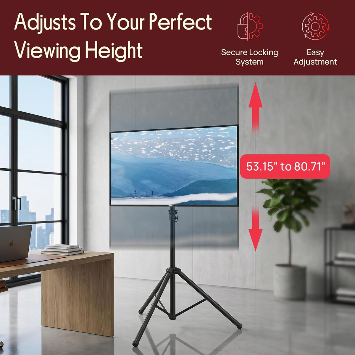 Pyle TV Stand with Mount Portable Tripod for 32–75 Inch TVs