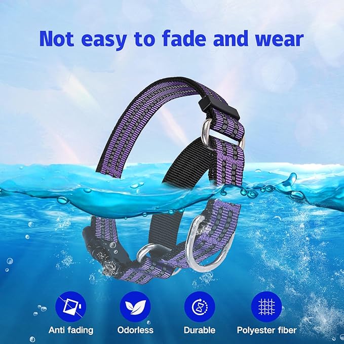 Martingale Dog Collar, Adjustable Nylon Reflective Collar with Buckle No Pull Dog Collar for Small Medium Large Dogs (Purple S)