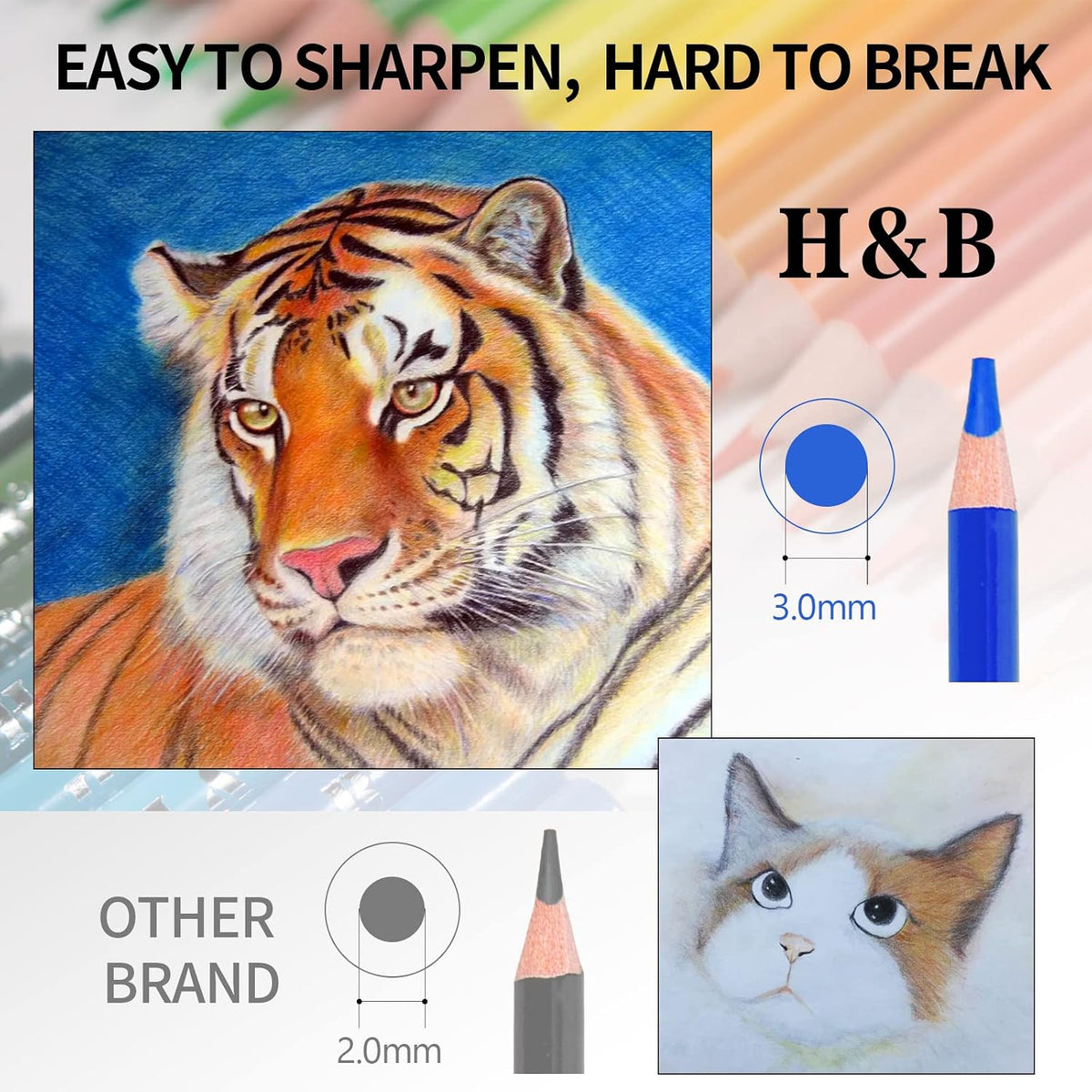 H & B 120 Oil-Based Colored Pencils Set with Coloring Book & Zipper Case
