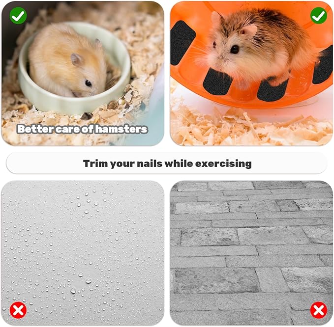 Anti Slip Traction Tape for Small Pet Exercise, 2 Pack 16.4 ft Sandy Trimmer Strip Wheel Hamster Running Glider Exercise Wheel Flying Saucer Exercises Wheeles for Dog Squirrel Chinchilla Guinea Pig