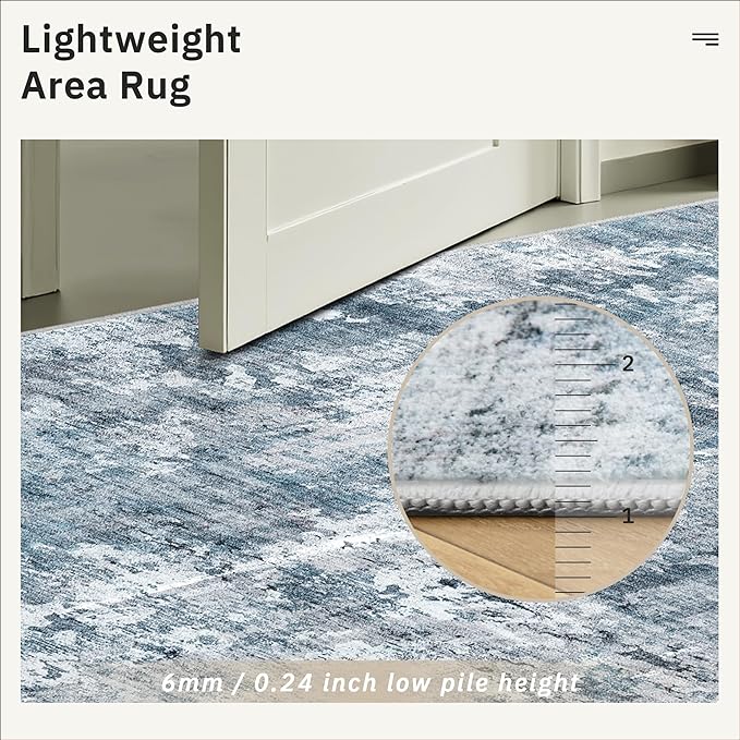 Soalmost 3x5 Rug, Small Area for Kitchen, Machine Washable Non-Slip Throw Rug