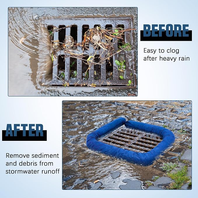 2 Pcs Sediment Filter Erosion Control Blanket Silt Fence Sock