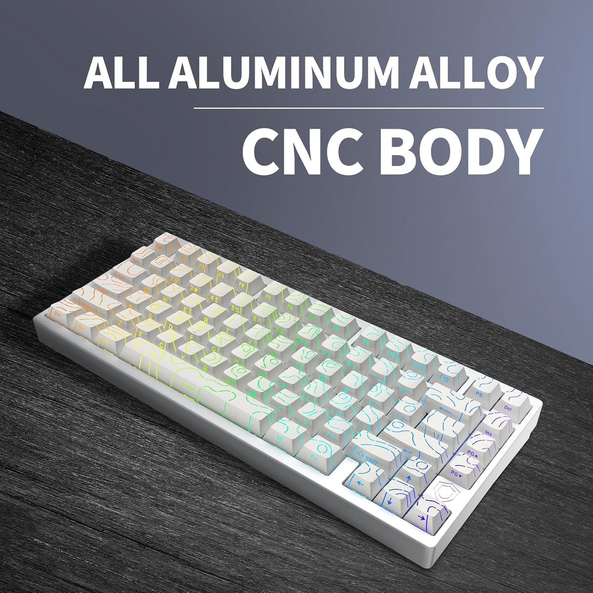 IROK MG75PRO 81 Keys Wired Magnetic Switch Mechanical Keyboard, Hall Effect, 8KHZ/ARGB/CNC Aluminum, Gasket Structure Gaming Keyboard(White)