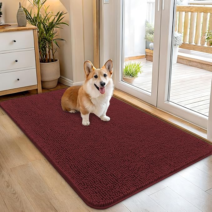 OLANLY Dog Door Mat for Muddy Paws 45x27, Absorbs Moisture and Dirt, Absorbent