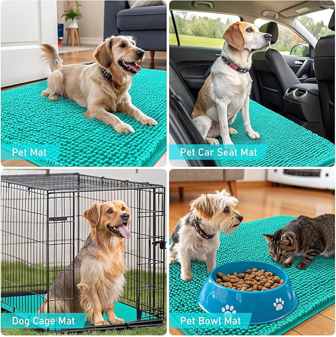 OLANLY Dog Door Mat for Muddy Paws 30x20, Absorbs Moisture and Dirt, Absorbent
