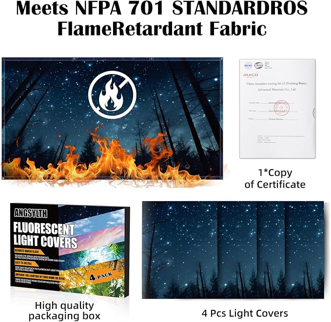 4 Pcs Fluorescent Light Covers