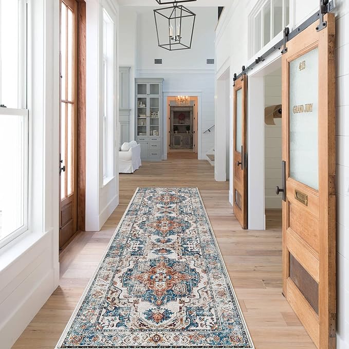 2x8 Washable Hallway Runner Rug: Indoor Non-Slip Entryway Kitchen Rugs Oriental