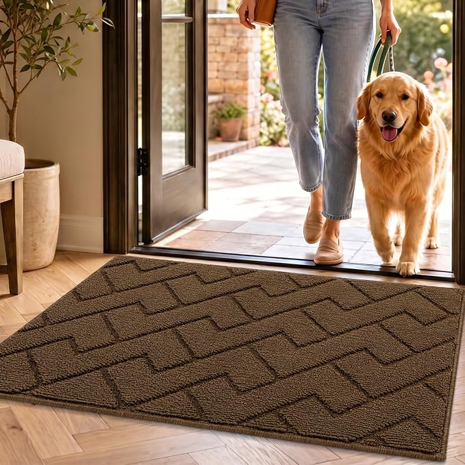 hicorfe Indoor Doormat, Front Back Door Mat TPR Backing Non Slip Mats 20"x32"