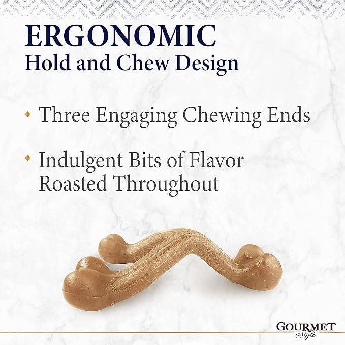 Nylabone Gourmet Style Wishbone Strong Chew Toy for Dogs, Chicken Flavor, Small - Up to 25 lbs, 1 Count