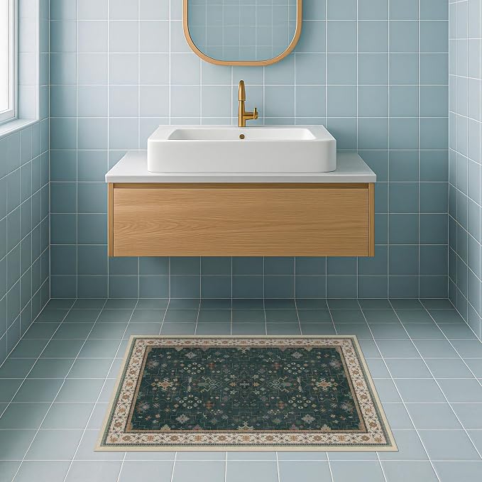 Dark Green Oushak 2x4 Entryway Rug