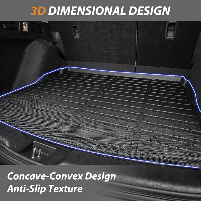 AIPOIL® Floor Mats & Cargo Liner Set for 2016-2022 BMW X1 All Weather Protection TPE Anti-Slip Automotive Full Set Custom Car Mats Accessories - Black