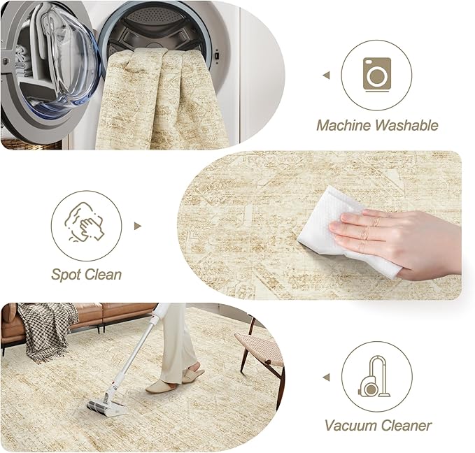 Soalmost Washable Area Rug 8x10, Large Soft Rugs