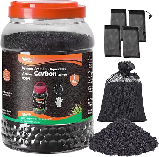hygger Aquarium Activated Carbon, Premium Natural Coconut Shell Activated