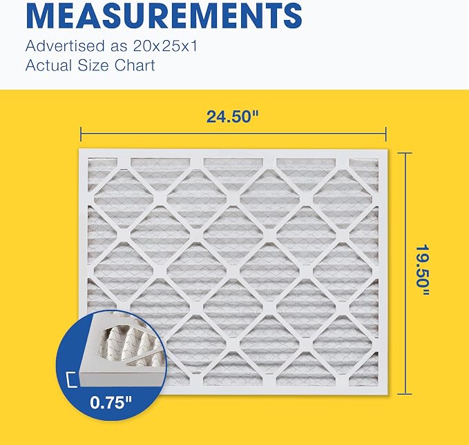 20x25x1 AC and Furnace Air Filter by Aerostar