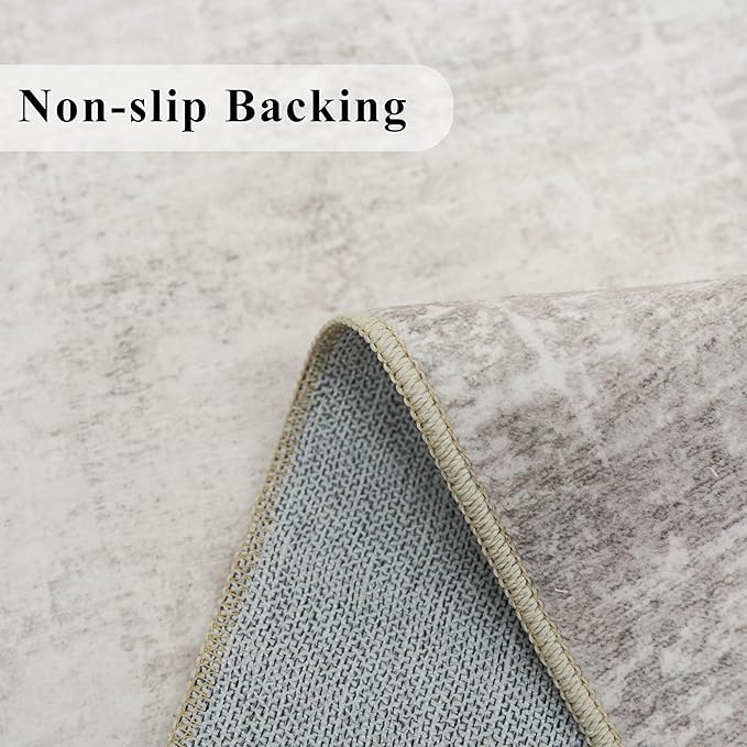Washable 2x6 Thin Runner Rug: Abstract Soft Entryway Doormat Water-Resistan