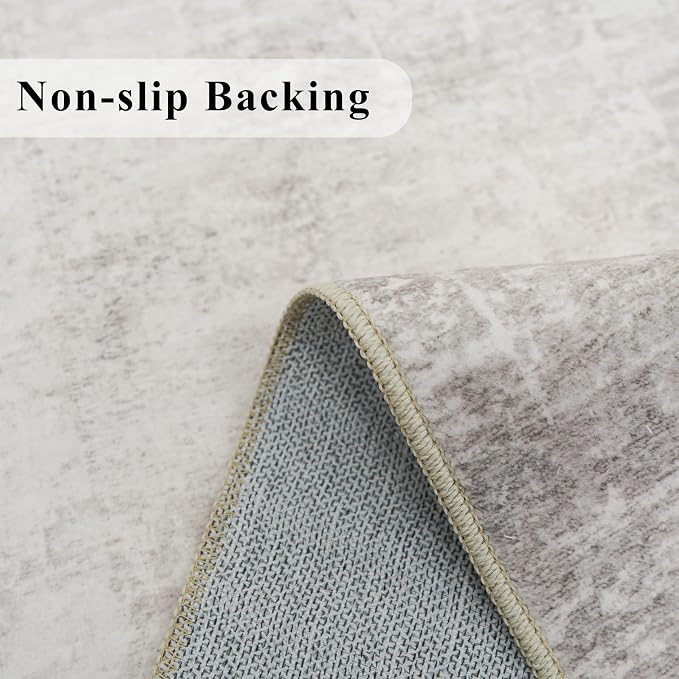 3x7 Washable Hallway Runner Rug: Abstract Stain Resistant Kitchen Rug Farmhouse