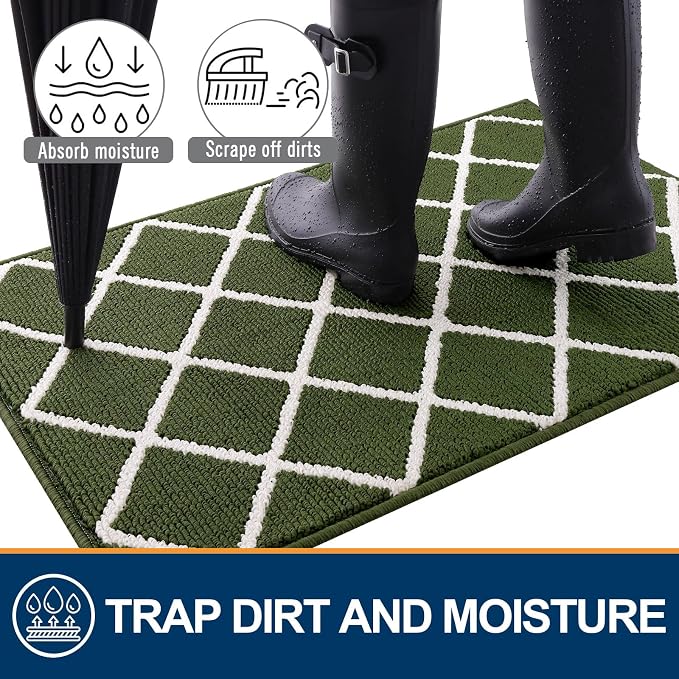 Finchitty Indoor Door Mat, Dirt Resistant and Absorbent, Low-Profile, Washable