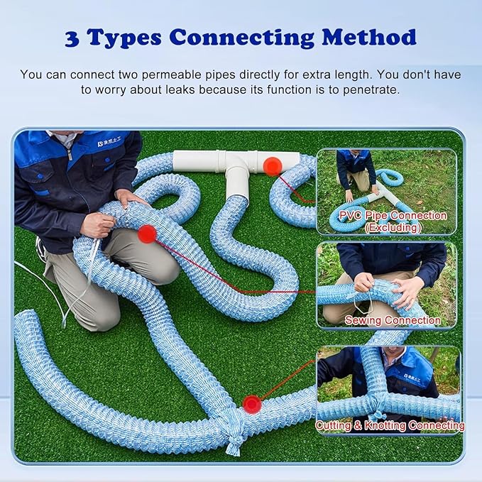French Drain Pipe for Lawn, L 45ft)