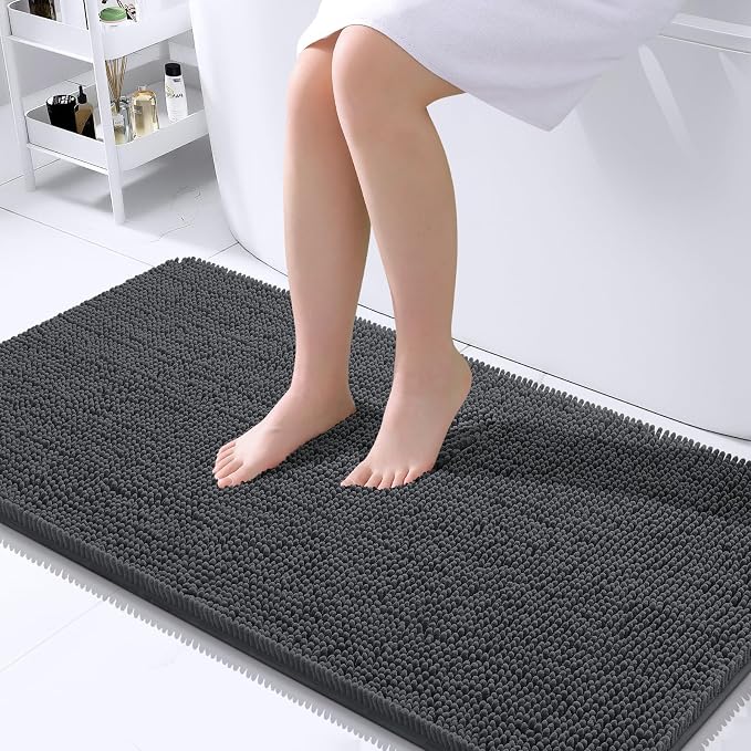 OLANLY Large Bathroom Rugs 45x27, Extra Soft Absorbent Chenille Bath Rugs