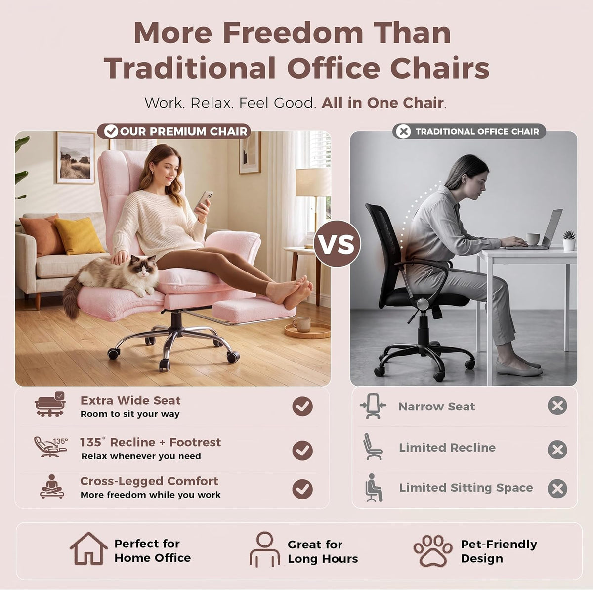 Big and Tall Heated Massage Office Chair with Footrest, 6-Point Vibration