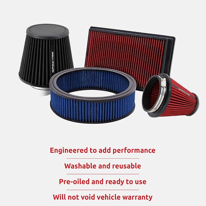 Spectre Universal Clamp-On Air Filter: High Performance, Washable Filter: Round