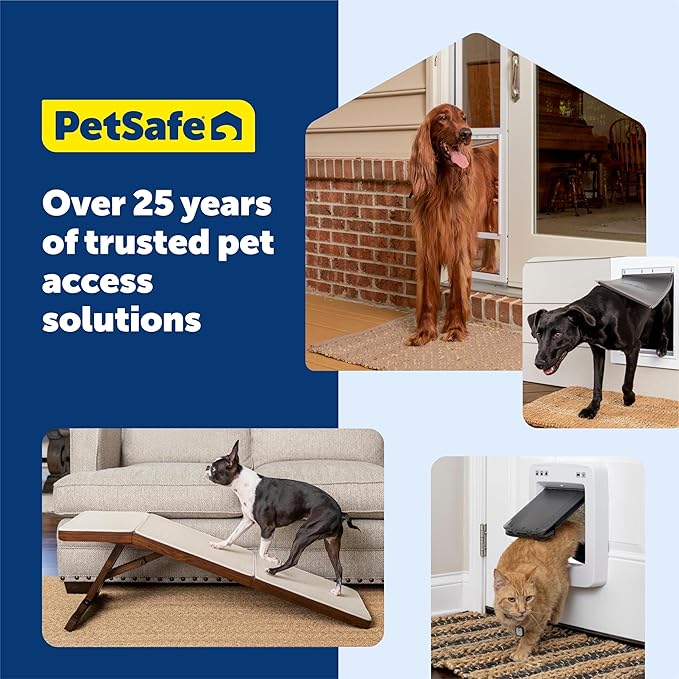 PetSafe Extreme Weather Sliding Glass Pet Door - Energy Efficient Entry for Dogs & Cats - Triple Flap with Magnetic Seal - Durable Aluminum Frame - Easy Install - Large