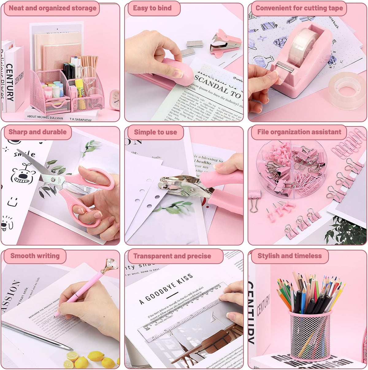 13-in-1 Office Desk Organizer Set for Back to School Supplies Accessories