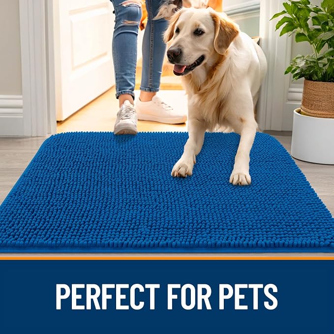 OLANLY Dog Door Mat for Muddy Paws 54x24, Absorbs Moisture and Dirt, Absorbent