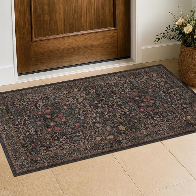 Dark Brown 2x4 Entryway Rug, Small Runners